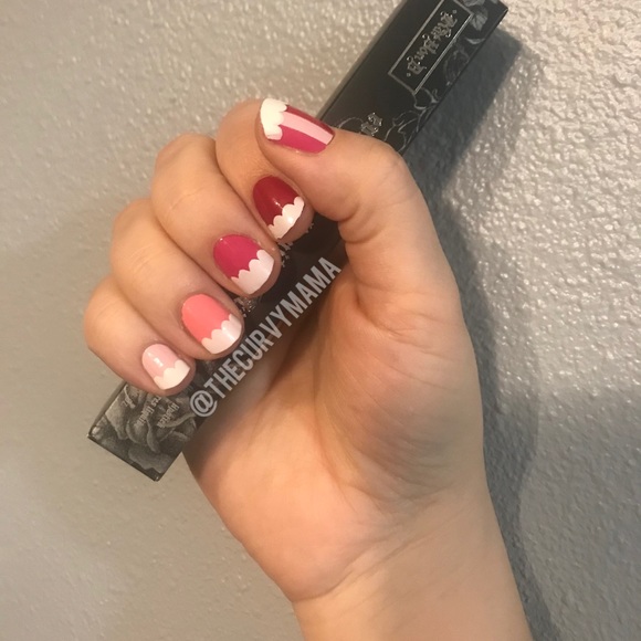 2/$20 incoco nails vintage scallop nail wraps french tips manicure makeup white - Picture 4 of 5